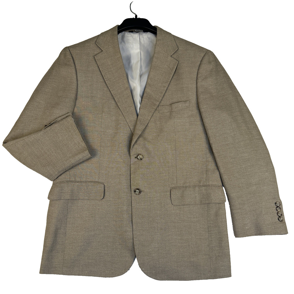 Jos. A. Bank Suit Mens Blazer Jacket Beige 41 Regular Linen Wool Model 730 Burke